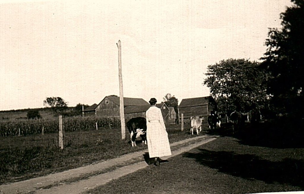 Hazel's mother, Lucretia, walking through the family's Leigh Street farm